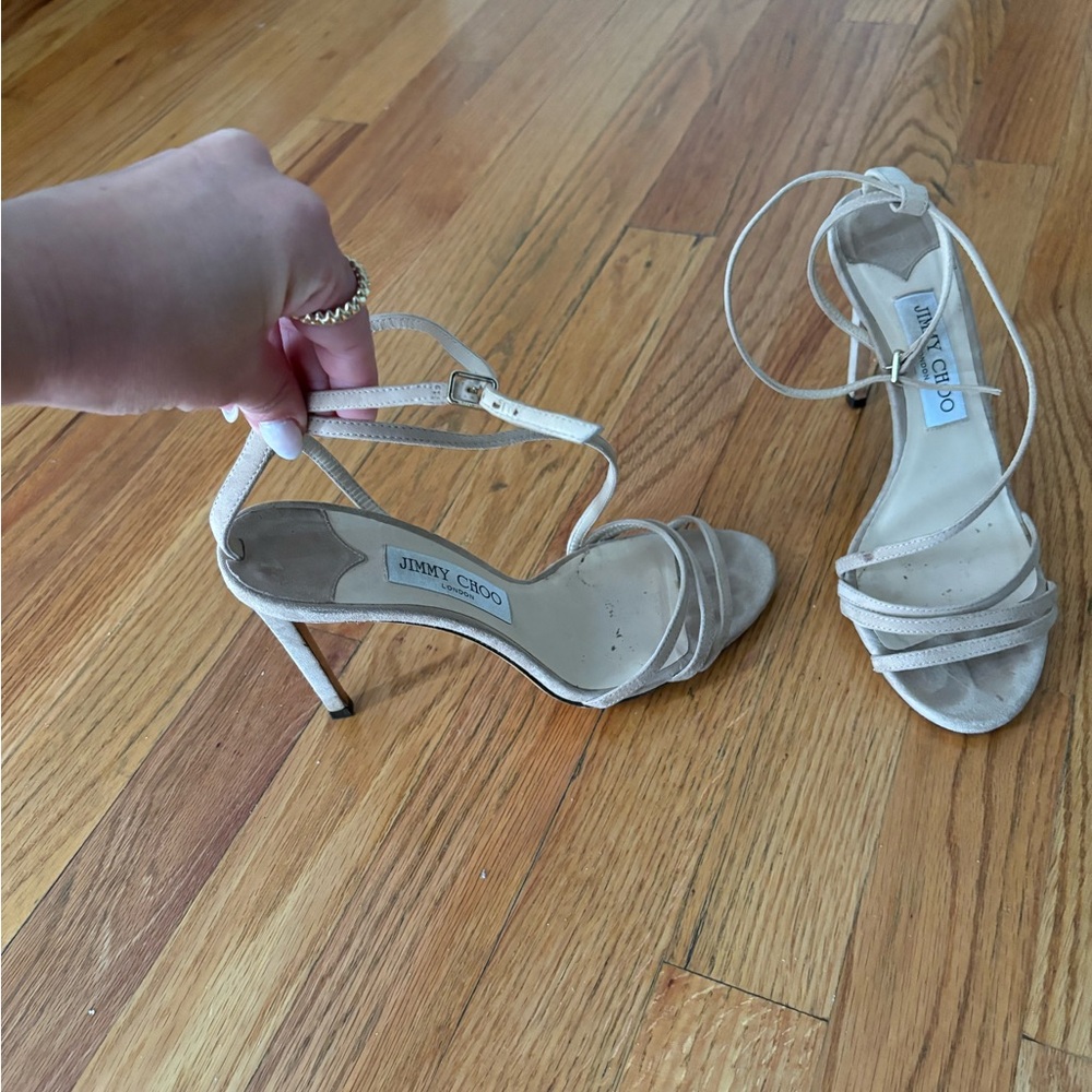 Jimmy Choo Cream High Heels Elegant Sandals